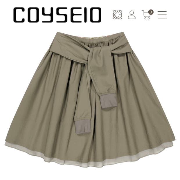 스트랩 셔링 스커트 ASH BROWN