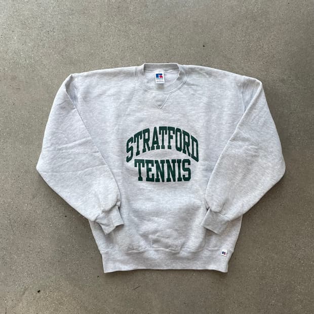빈티지  러셀 애슬레틱 스웻셔츠 그레이 (다크그린tennis) made 