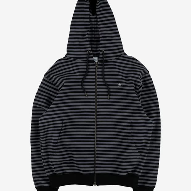 더콜디스트모먼트 TCM stripe hooded zip-up (M)