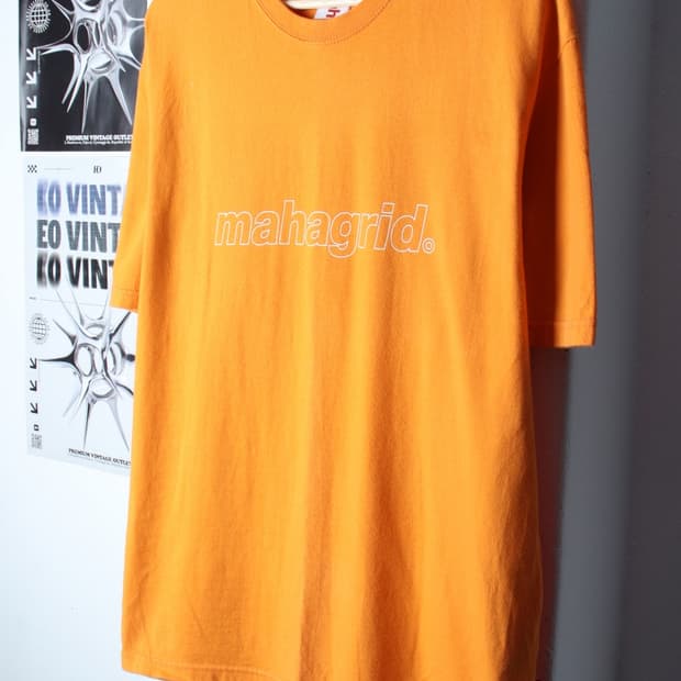 (M-XL) 마하그리드 반팔 티셔츠 빅로고 오렌지 올드스쿨-H31436