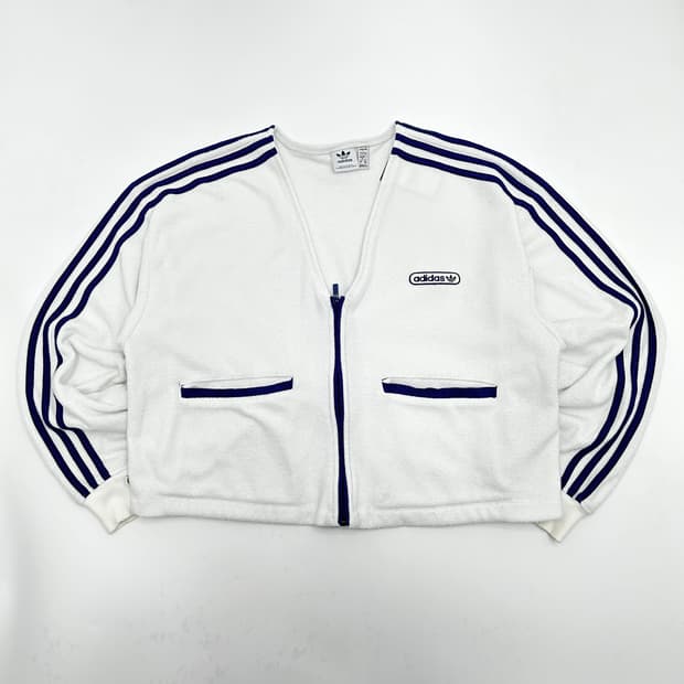 아디다스 크롭 테리 가디건 자켓