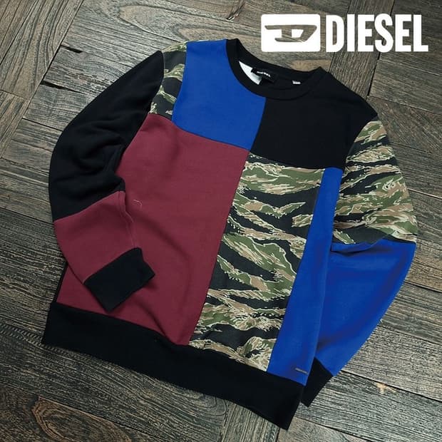 [디젤] 멀티 패턴 블럭 맨투맨 P01527