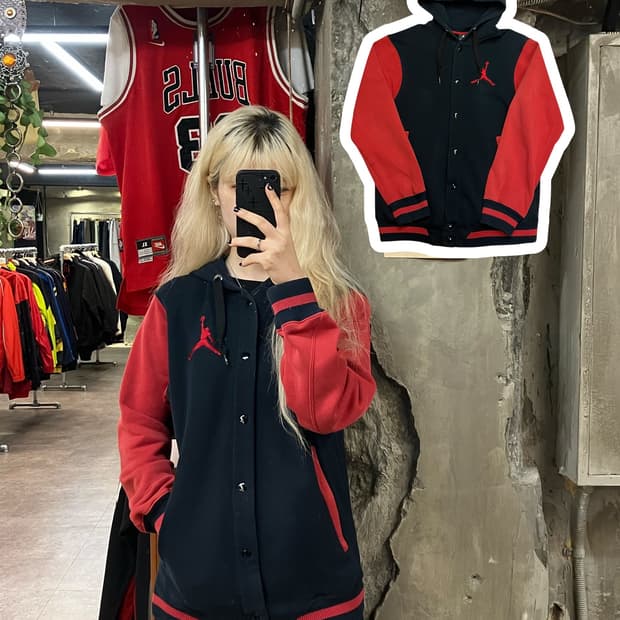 나이키 조던 후드 버튼 바시티 블랙 S   #csz1905 𝑆𝑖𝑧