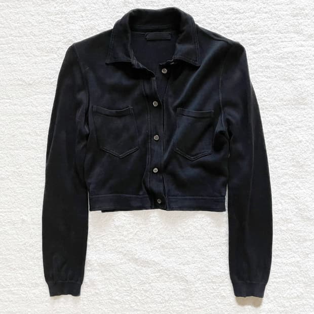 프라다 크롭 코튼 셔츠