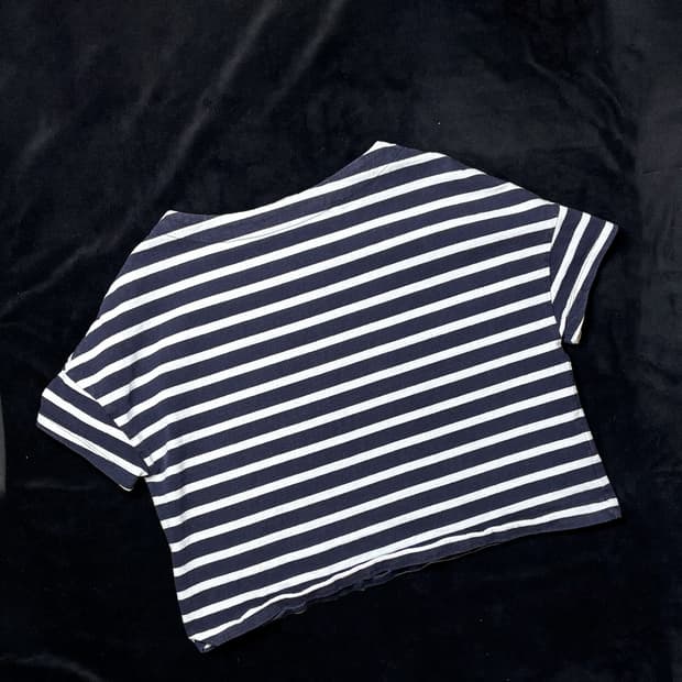 일본빈티지 클래식 스트라이프 크롭티