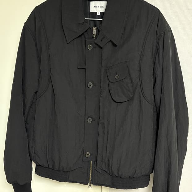 [L사이즈] Solid Pocket MA-1 Black색상