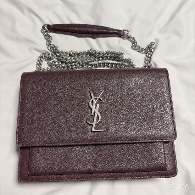 생로랑 선셋백 와인 크로스백