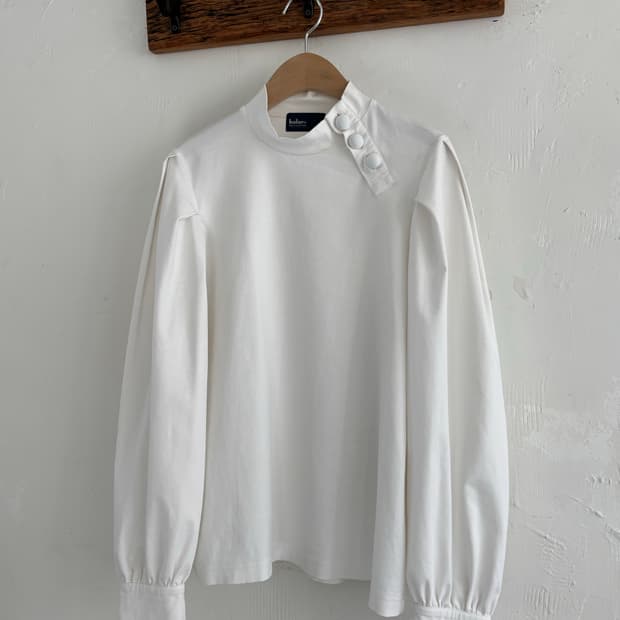 Kolor 컬러 화이트 차이나넥 블라우스