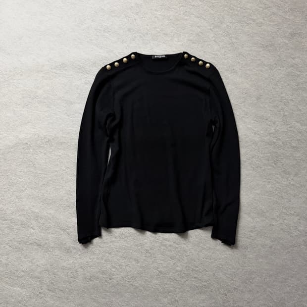 발망 금장버튼 니트