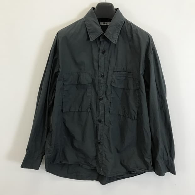 유니클로U 유틸리티 오버셔츠 차콜 [L]