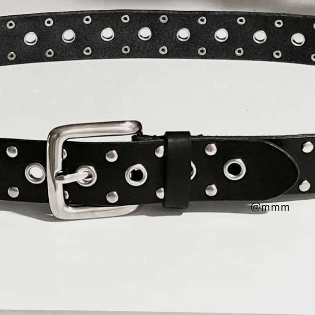[Unisex] 리얼레더 펀칭 스터드 벨트