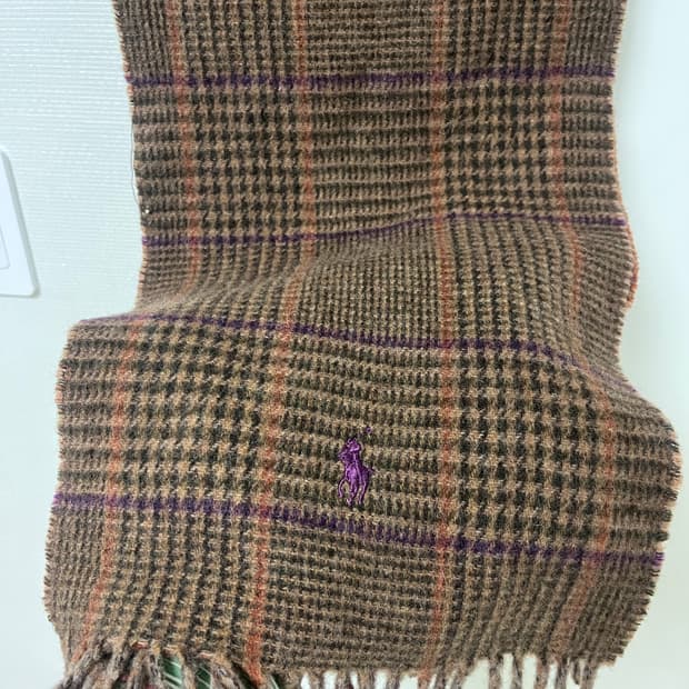 폴로 랄프로렌 체크 머플러 양면 made in italy