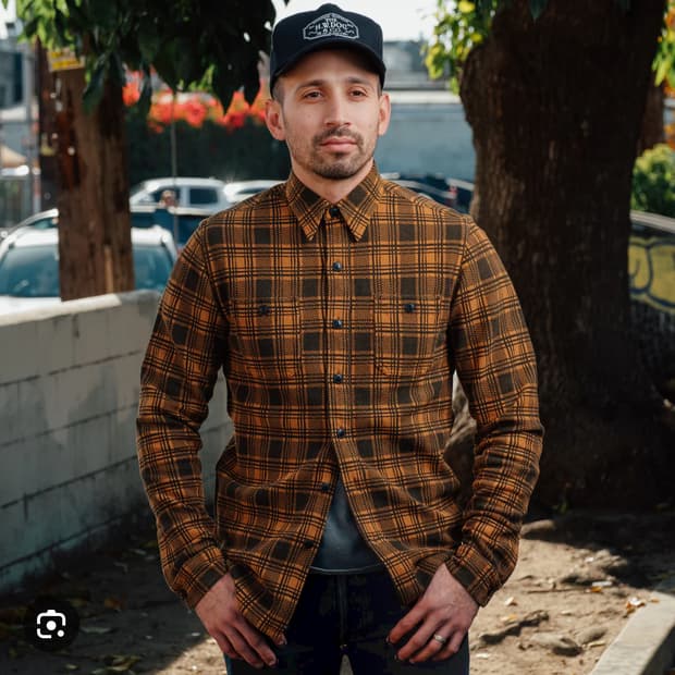 RRL 더블알엘 져지 워크셔츠 골드 블랙 S