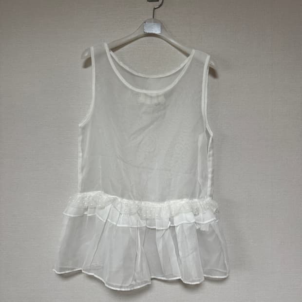 오헤시오 frill lace layered sleeveless top 