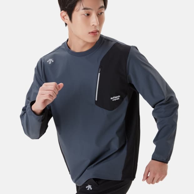 데쌍트 러닝 윈드블럭 우븐 맨투맨 100