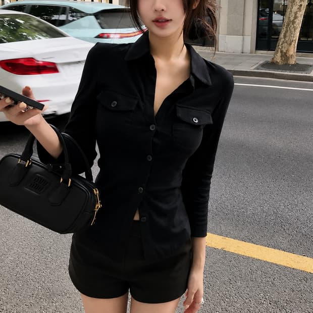 7부 셔츠 카라티셔츠