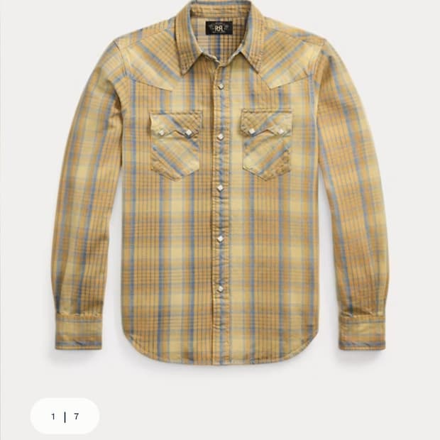 RRL 더블알엘 플래드 웨스턴 셔츠 M