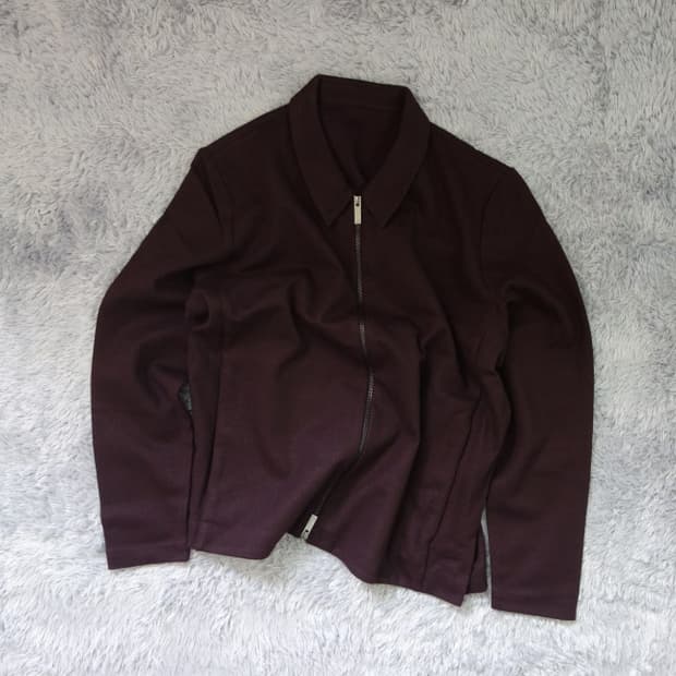 코스 cos 버건디 울 집업 자켓