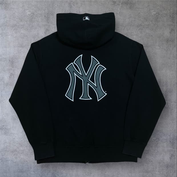 MLB 뉴욕양키스 빅로고 블랙 후드 집업