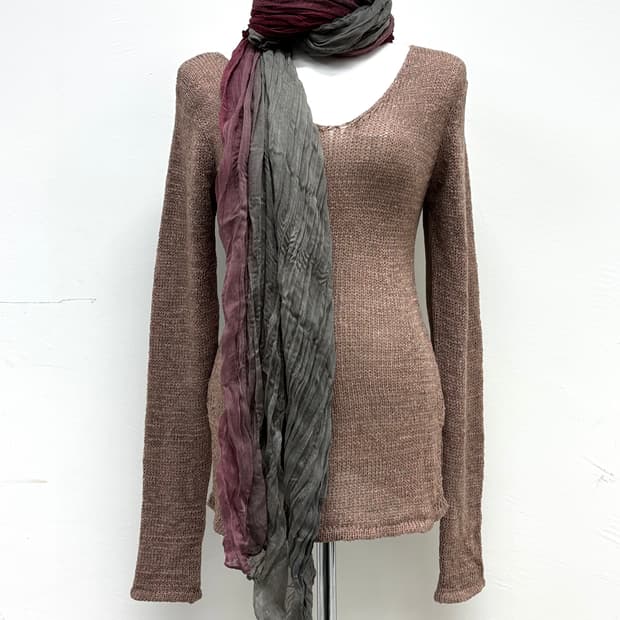 버건디 그레이 머플러