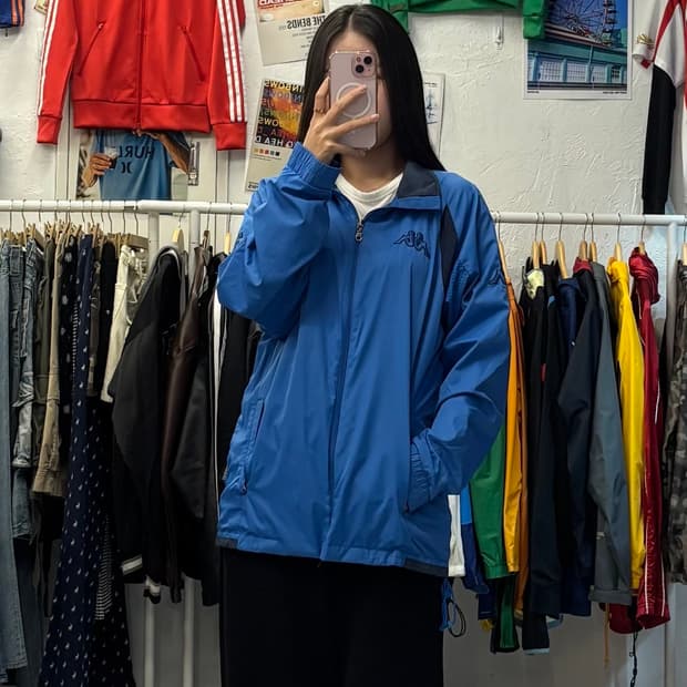 카파 올드스쿨 블루 오버 바람막이 자켓 L 추천