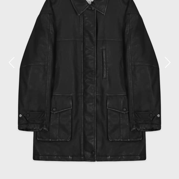 시눈 Washing Leather Half Jacket (Black)