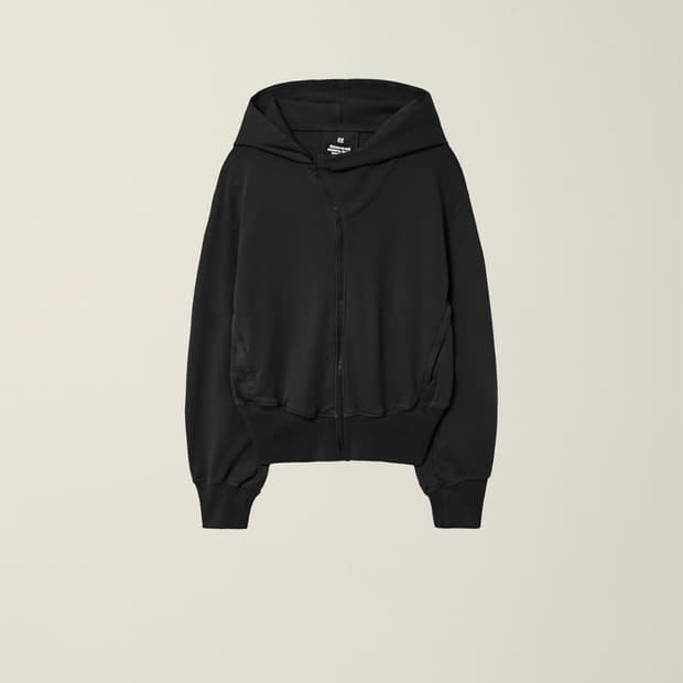 GARMENT DYED CURVED HOODED ZIP JACKET