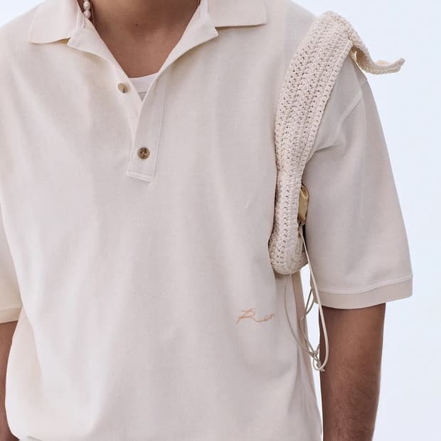 RECTO 렉토 피그먼트 폴로 카라티 크림 M