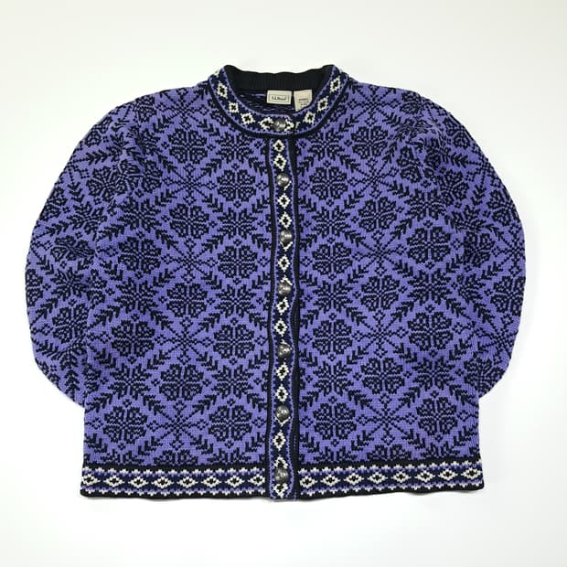 CL148 M 엘엘빈 코튼 자카드 패턴 니트 가디건