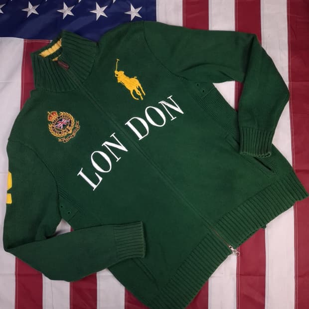 오리지날 폴로 랄프로렌 치프키프 런던 빅포니 니트 집업