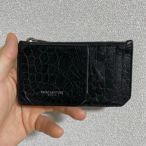 생로랑 지퍼 카드 케이스