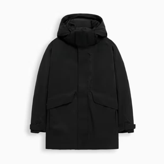 구스다운 미드 패딩 블랙 M L XL 검정 롱패딩 노스페이스 스톤아일랜드