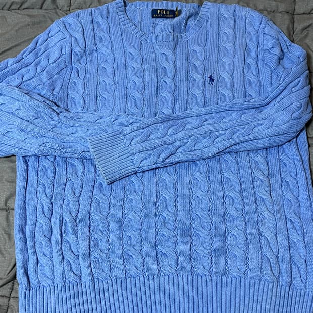 폴로 코튼 케이블니트 L 코쿤블루