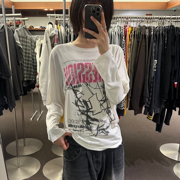 L)bonesoul y2k 그래픽 롱슬리브