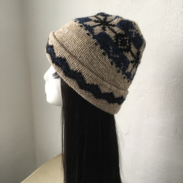  snow pattern knit beanie