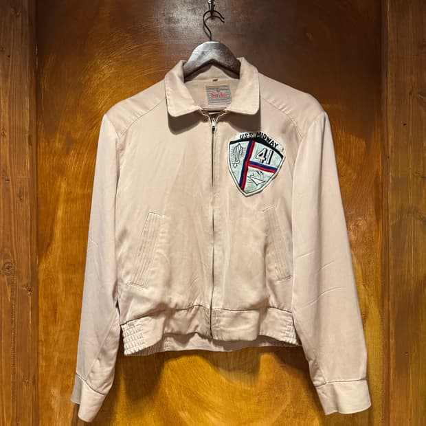 50s USS 미드웨이 레이온 개버딘 자켓 (40)