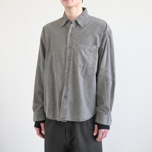 해칭룸 섀도우 스트라이프 셔츠Shadow Stripe Shirt Grey