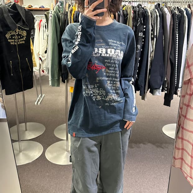 2XL)BAD BOY vintage 그래픽 자수 레이어드 롱슬리브