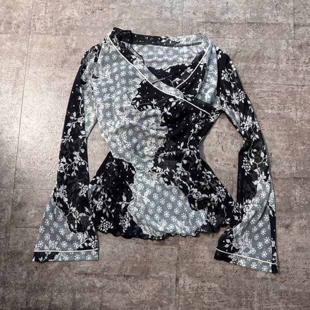 오리엔탈 랩 블라우스 레이스 브라탑 2pcs SET