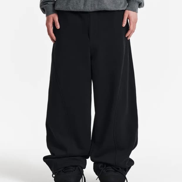 기철 와이드 스웨트 팬츠 블랙