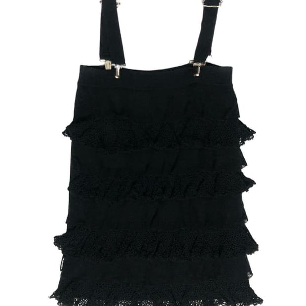 Hysterics 2way 프릴 멜빵 탑 