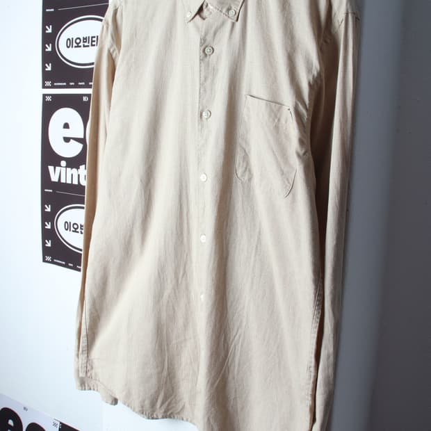 (XL-2XL) 지오다노 셔츠 남방 체크 베이지 린넨 마-H3H33703
