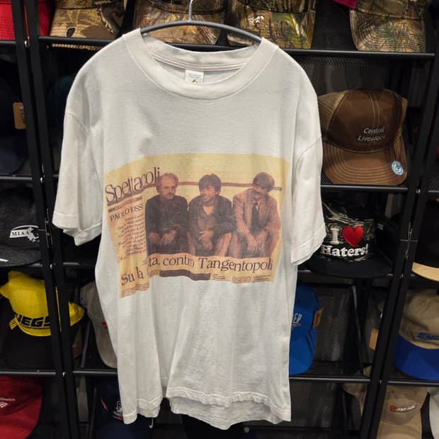 90s  [XL]USA 빈티지 티셔츠 깔끔한 흰티 /시사풍자쇼