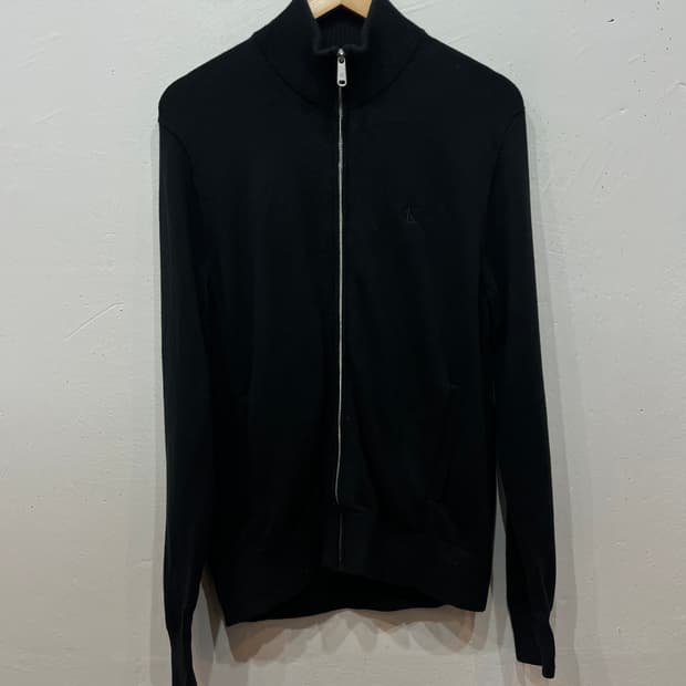 캘빈클라인 코튼 캐시미어 로고 니트집업 S