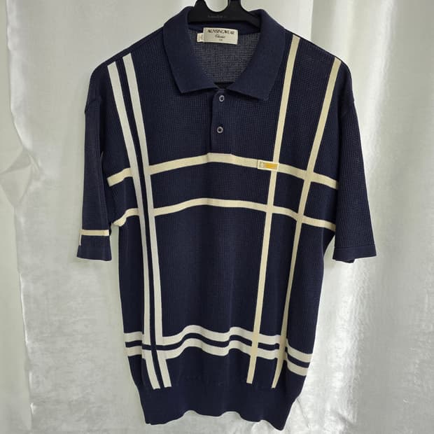 Munsingwear 클래식 체크 패턴 반팔 니트 (2148)