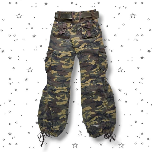 M VTG 밀리터리 로우라이즈 벨트 팬츠