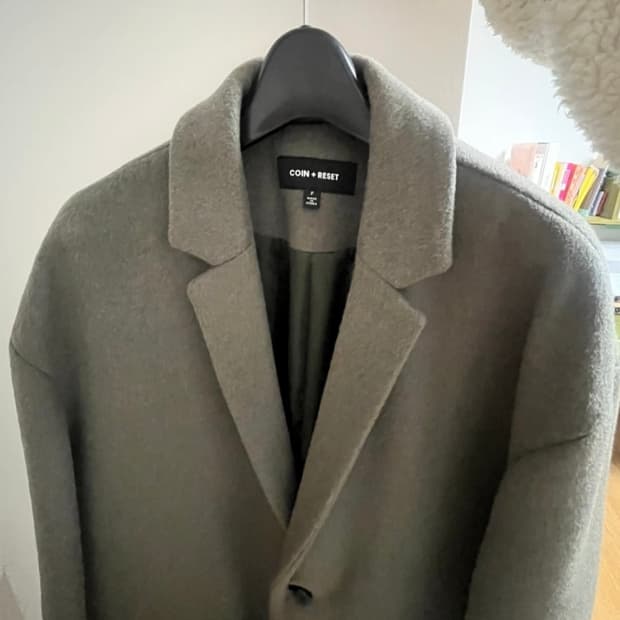 남성용 coin + reset 카키색 겨울 롱코트 100사이즈