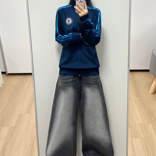 아디다스 첼시 삼선 네이비 트랙탑 져지