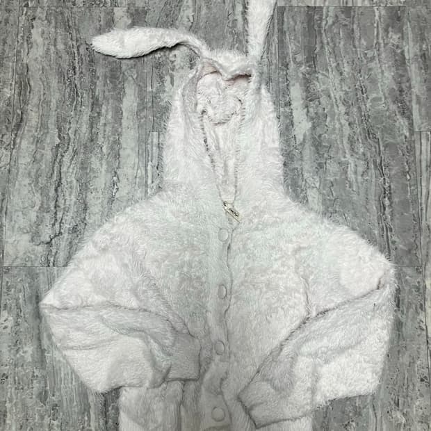 일본빈티지 Plque 리즈리사라떼갸루 대대장핑크 앙고라레빗퍼후드집업