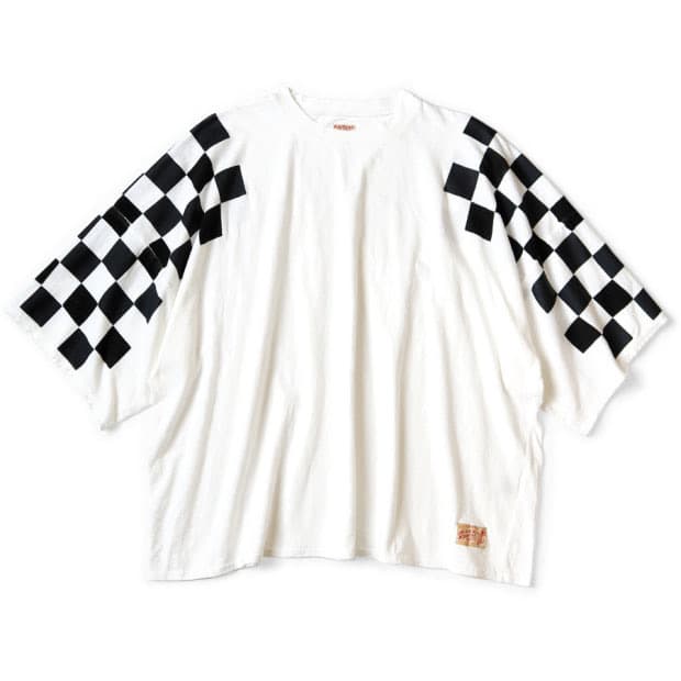 캐피탈 18.5 천축 레이서 플래그 HUGE-T/체커보드 반팔티 1사이즈